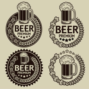 bira mühürler veya etiketleri retro tarzı
