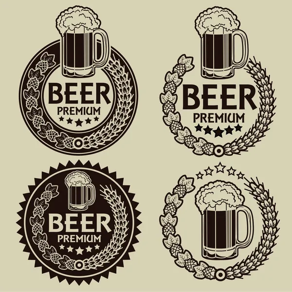 Sellos o etiquetas de cerveza de estilo retro Ilustración de stock