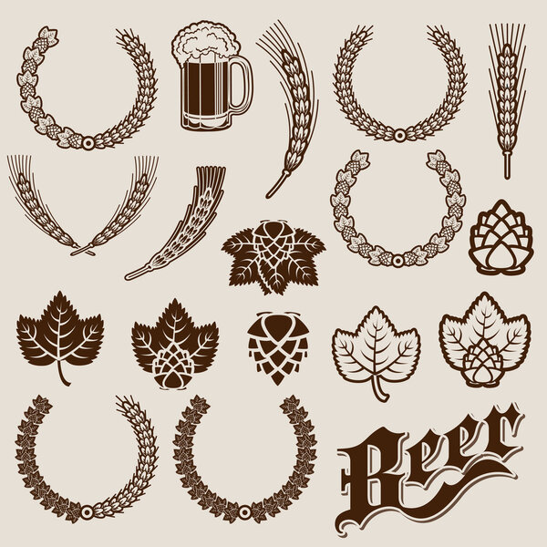 Beer Ingredients Ornamental Designs