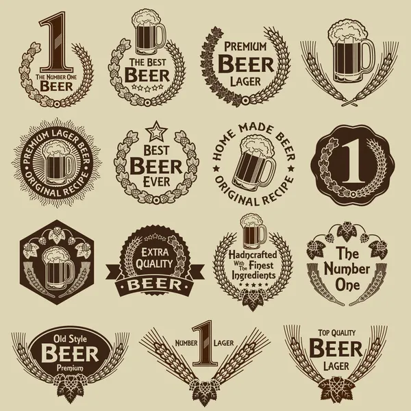 Vintage Collection pivní pečetí & značky — Stockový vektor