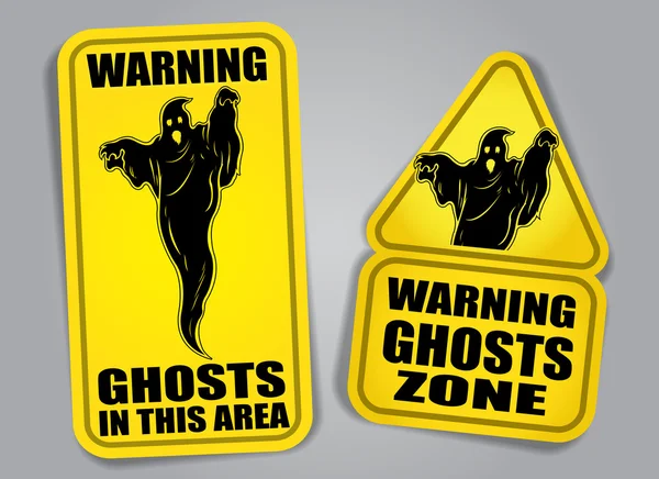 Warning Ghosts Signs — Stock Vector