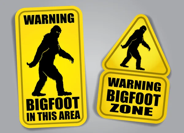 Panneaux d'avertissement Bigfoot — Image vectorielle