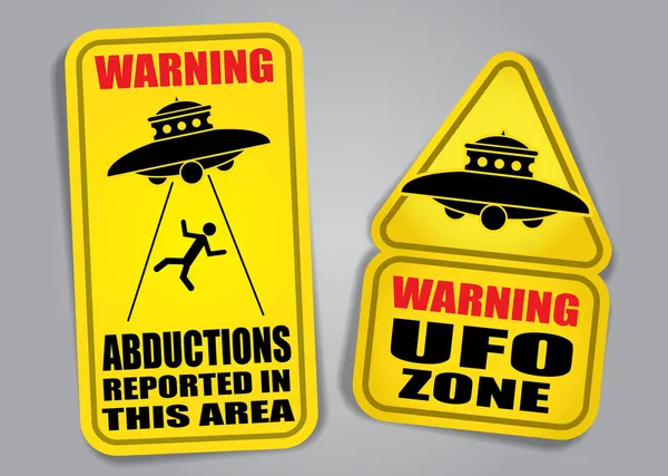 Warning UFO Signs — Stock Vector