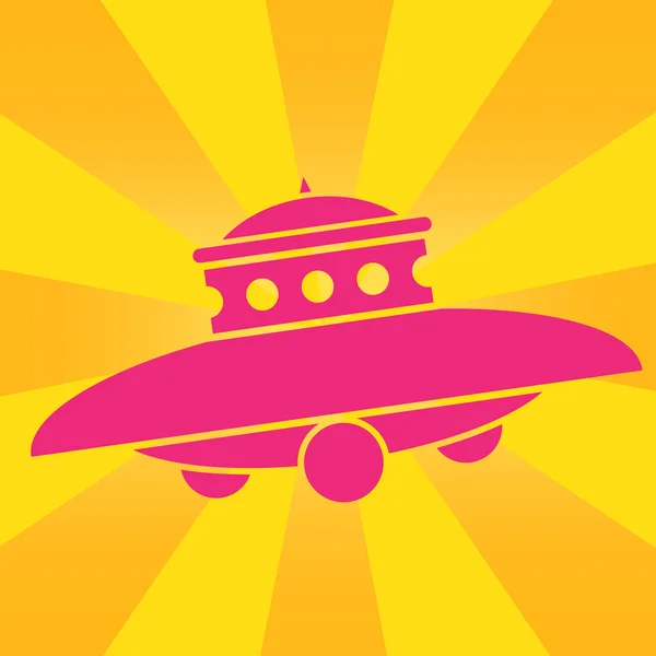 Ícone de Arte Pop UFO Vetores De Stock Royalty-Free