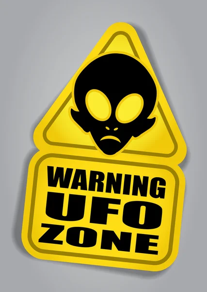 Warning UFO ZONE sign — Stock Vector