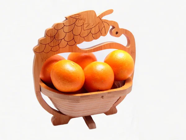 Basket of oranges. isolated — Stock Photo, Image