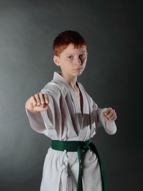 Genç karate man.
