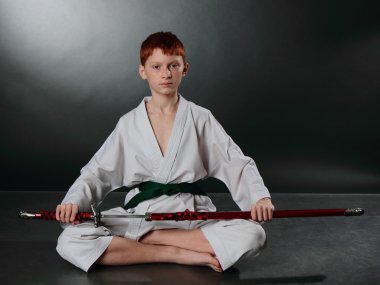 Genç karate man.