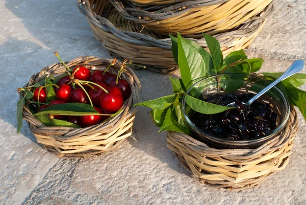 Black cherry jam — Stock Photo, Image