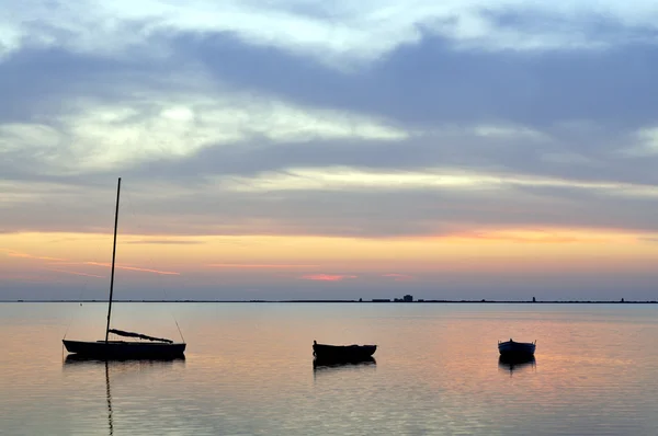 Sicilia, Stagnone Bay al tramonto — Foto Stock