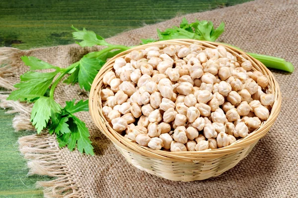 Dried chick Peas on a table — Stock Photo, Image