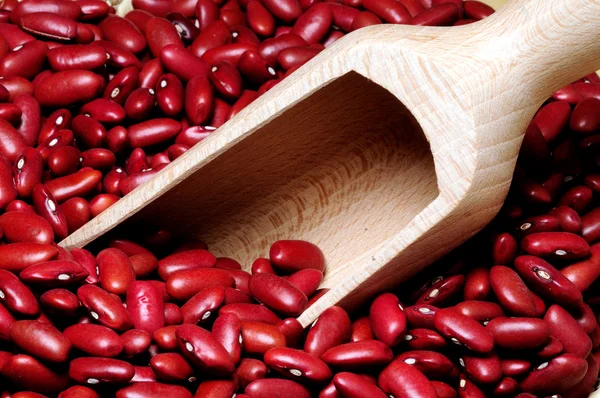 Rote Bohnen im Korb — Stockfoto