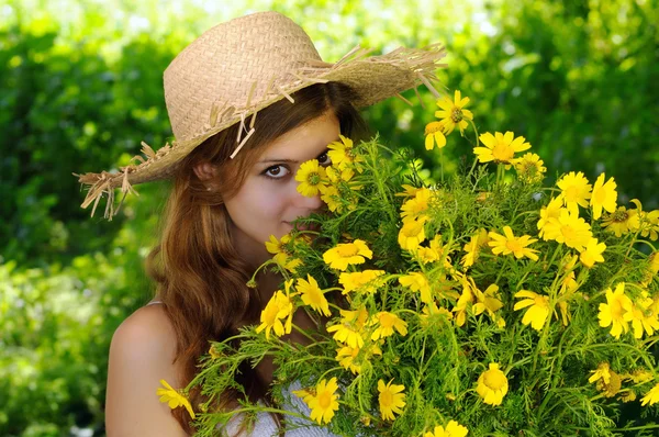 Hidden behind the daisies — Stock Photo, Image