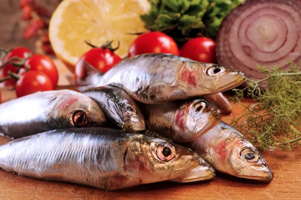 Sardines met verschillende ingrediënten — Stockfoto