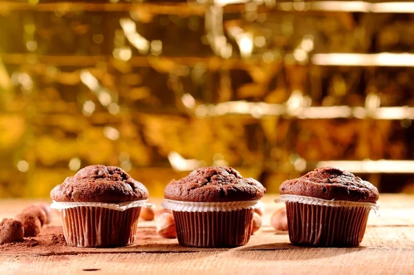 Gyllene muffins — Stockfoto