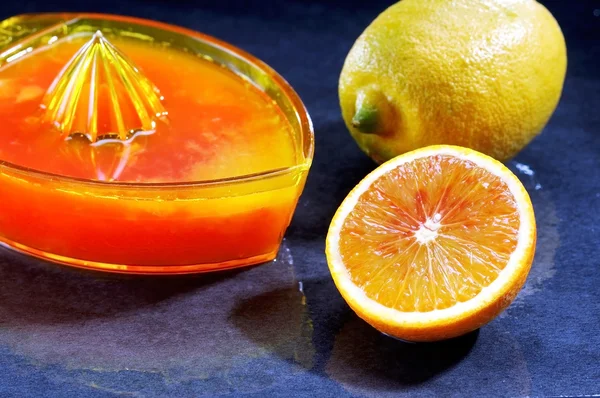 Sok pomarańczowy i cytrynowy — Zdjęcie stockowe