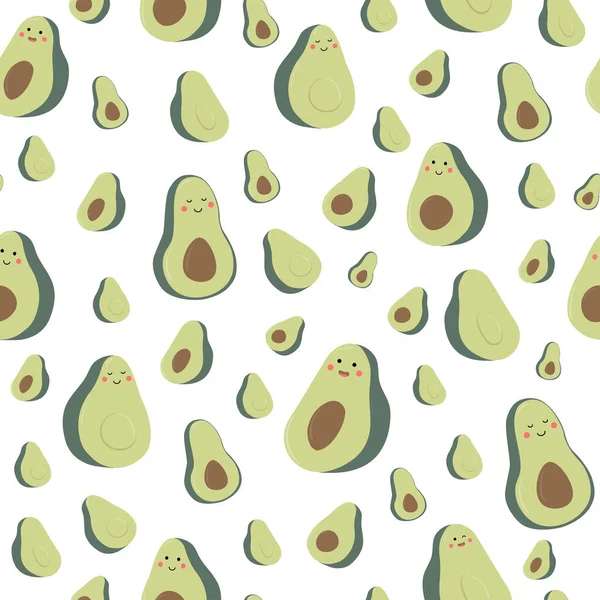 Мила їжа - смішний набір безшовного візерунка авокадо — стоковий вектор