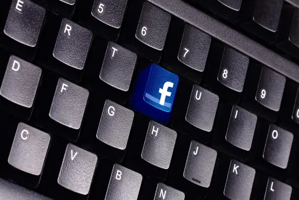 Teclado Facebook — Fotografia de Stock