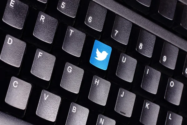 Teclado Twitter — Fotografia de Stock