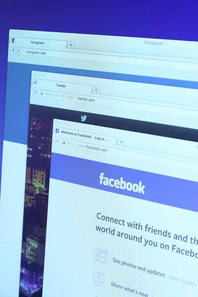 Webbplatser för sociala nätverk — Stockfoto