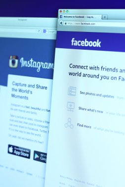 Facebook ve instagram ana Web sayfası