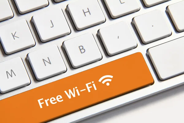 Ücretsiz wi-fi düğmesi — Stok fotoğraf