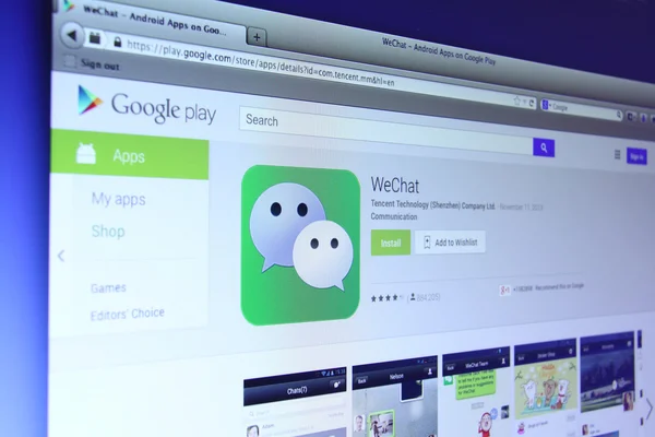 Приложение WeChat в Google Play — стоковое фото