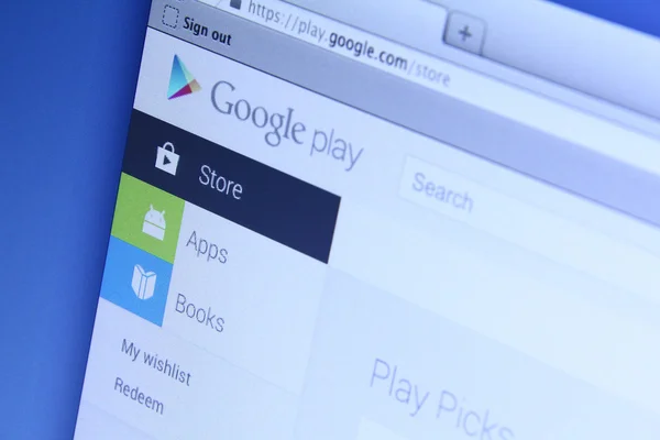 Pagina web di Google Play — Foto Stock