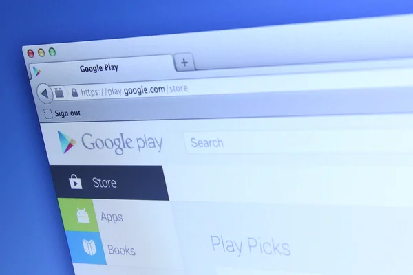 Pagina web di Google Play — Foto Stock