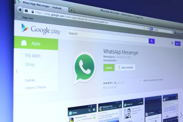 WhatsApp messenger na google odtwarzanie — Zdjęcie stockowe