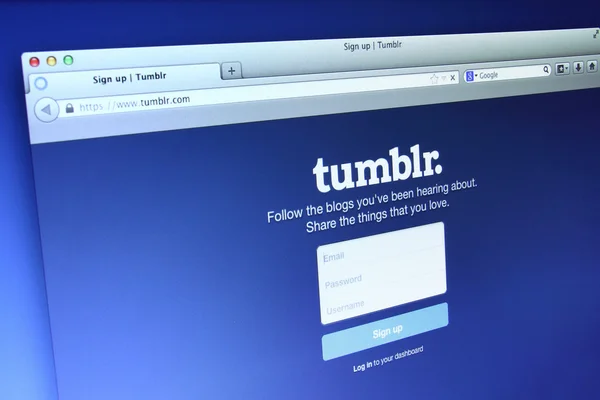 Tumblr sito web — Foto Stock