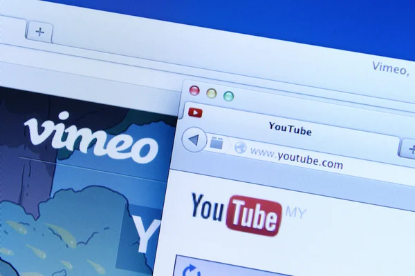 Vimeo and Youtube Websites — Stock Photo, Image