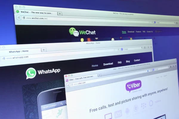 Página web de WhatsApp WeChat y WeChat —  Fotos de Stock