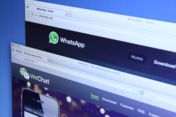 Página web de WhatsApp y WeChat —  Fotos de Stock