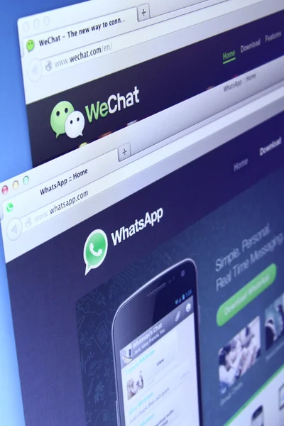 WhatsApp a wechat webová stránka — Stock fotografie