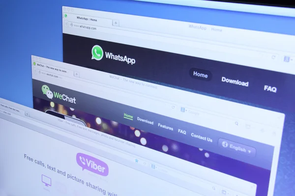 Whatsapp wechat ve wechat Web sayfası — Stok fotoğraf