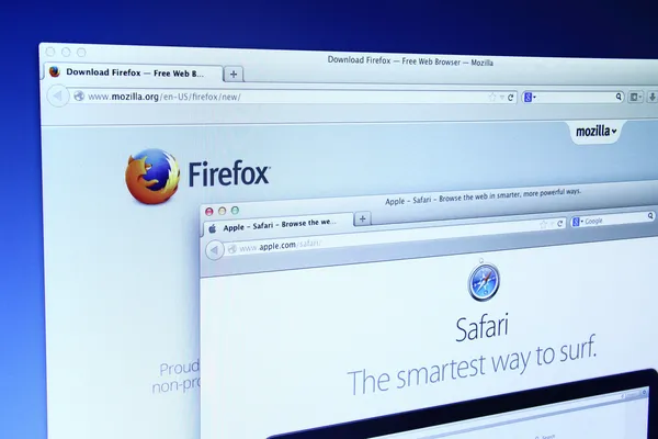 Mozilla Firefox and Safari Website — Stock Photo, Image