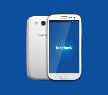 smartphone cep telefonu ile Facebook simgesi
