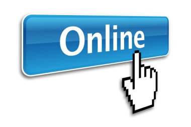 bilgisayar imleç ile online simgesi