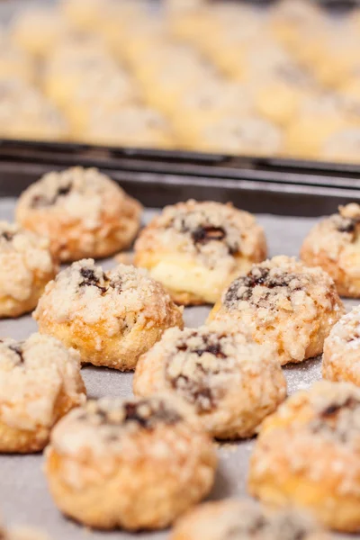 Finished Czech homemade crispy sweet scones buns — Stock Photo, Image