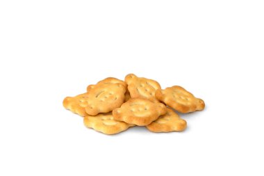 Beyaz arka plan üzerinde izole kraker yığını.