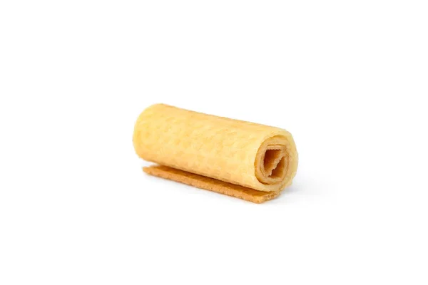 Crispy Wafer Rolls Isolated White Background — Stock Photo, Image