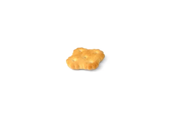 Gezouten Cracker Geïsoleerd Witte Achtergrond — Stockfoto