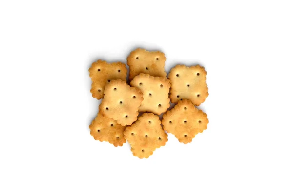 Pile Crackers Isolated White Background — Stock Photo, Image