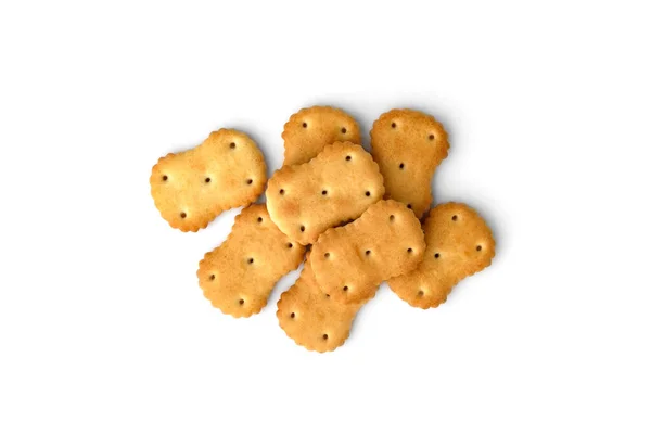 Stapel Van Crackers Geïsoleerd Witte Achtergrond — Stockfoto