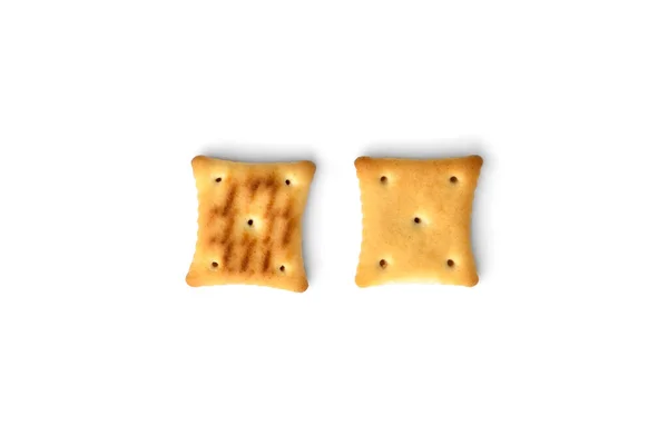 Cracker Salato Isolato Sfondo Bianco — Foto Stock