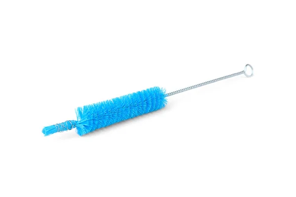 Cepillo Azul Para Lavar Platos Aislados Sobre Fondo Blanco — Foto de Stock