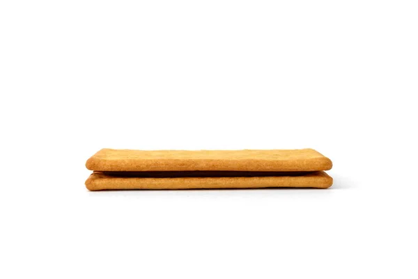Sanduíche Biscoito Com Recheio Chocolate Isolado Fundo Branco — Fotografia de Stock