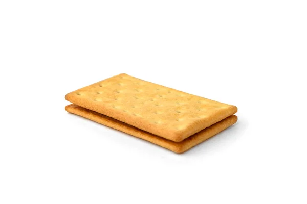 Cracker Sandwich Mit Schokoladenfüllung Isoliert Auf Weißem Hintergrund — Stockfoto