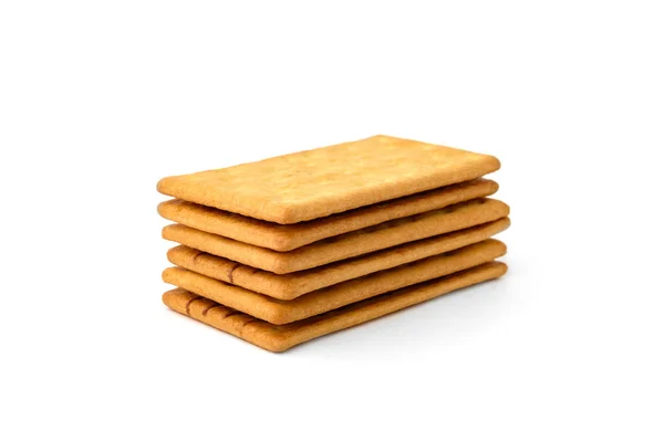 Haufen Cracker Sandwiches Mit Schokoladenfüllung Isoliert Auf Weißem Hintergrund — Stockfoto